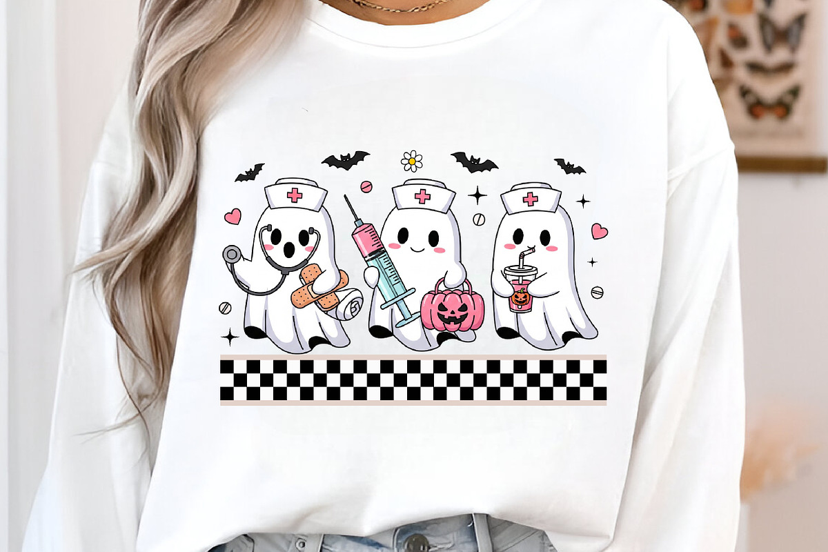 Cute Pink Halloween Nurse Ghost Png, an Illustration by Libby Wishes (Photo 4 of 8)
