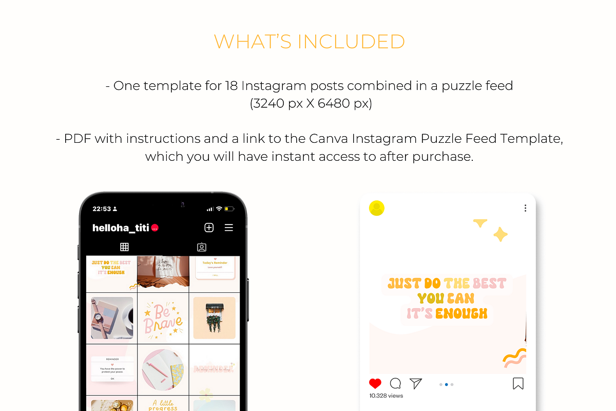 Bright Instagram Puzzle Canva, a Social Media Template by Hellohastore (Photo 3 of 9)