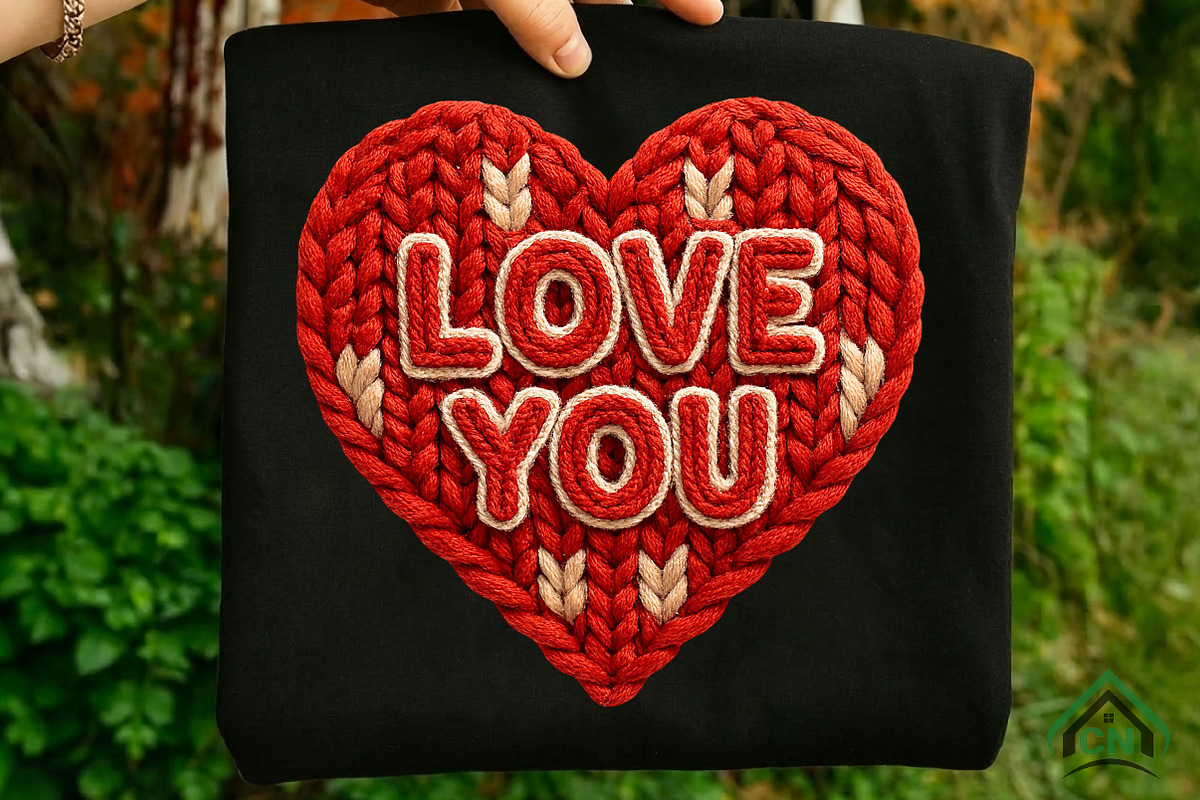 Knitted LOVE YOU Heart Valentine PNG, an Illustration by Craft Nest (Photo 2 of 5)