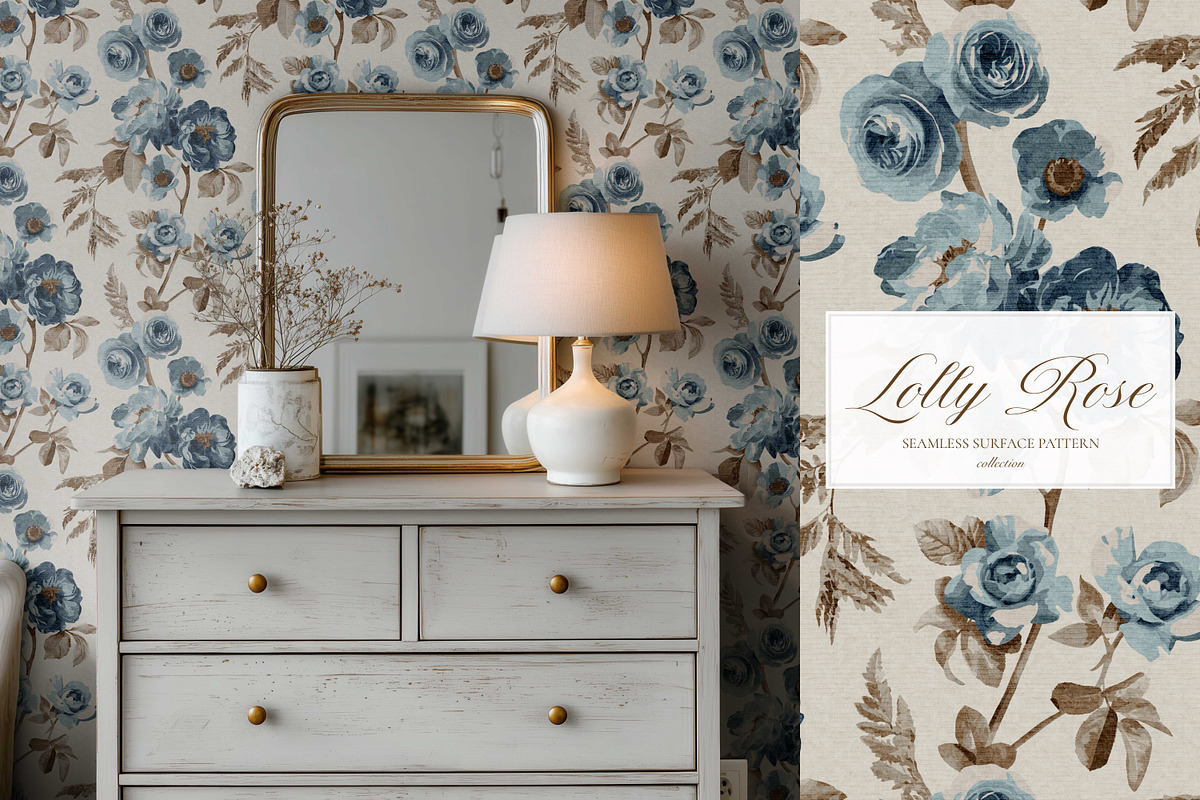 Vintage Peony Rose Pattern Bundle, a Pattern Graphic by Eclectic Anthology (Photo 7 of 13)
