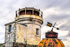Old lighthouse tower and dome at Moule a Chique in Saint Lucia, an Architecture Photo by Leonid Andronov