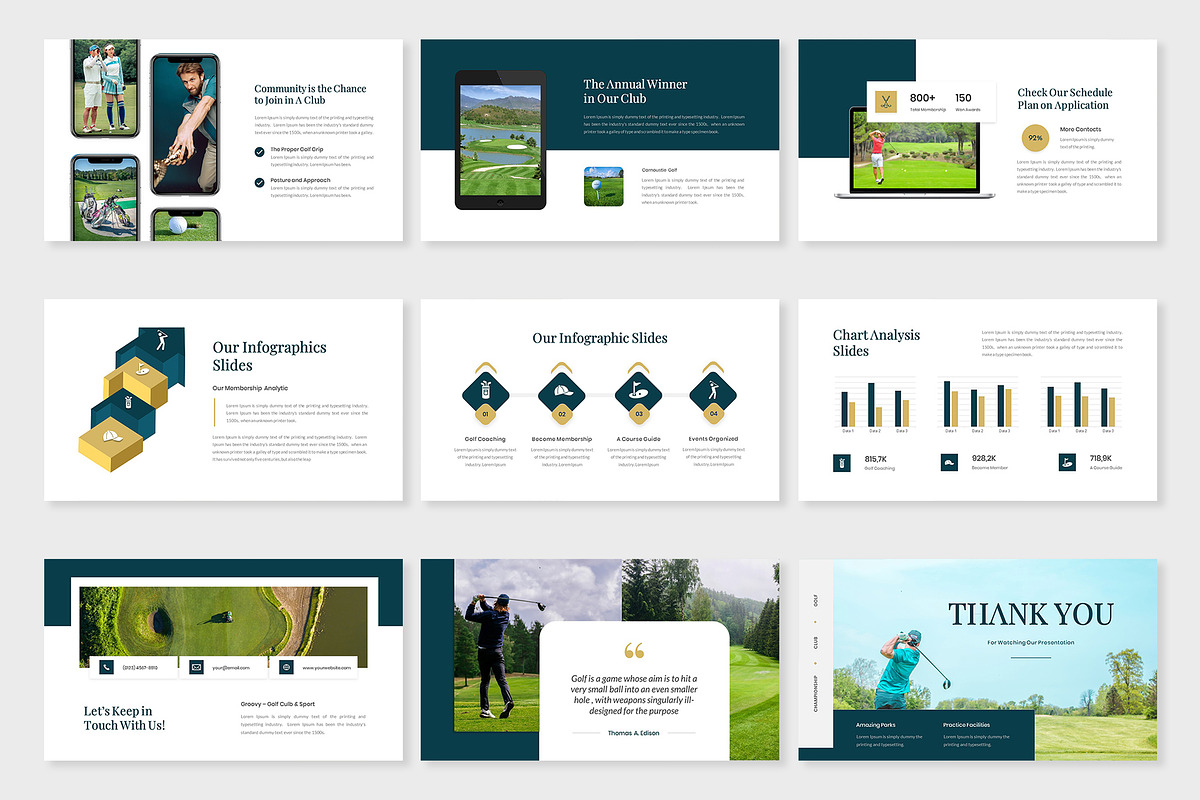 Groovy - Golf Club Google Slides, a Presentation Template by Premast (Photo 4 of 4)