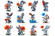 watercolor Easter Bunny Holding, an Illustration by DreamArtGraphic (Thumbnail 4 of 4)