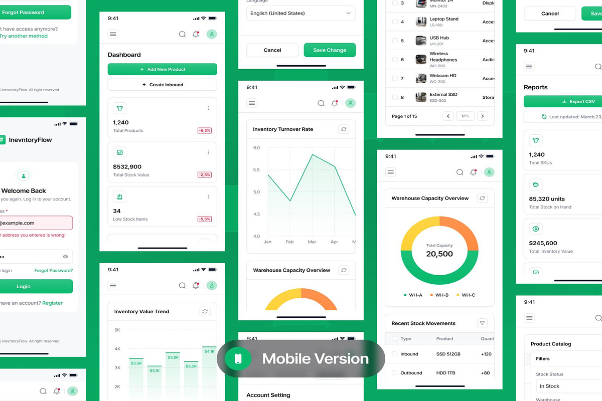 FlowDesk — Warehouse & Inventory Management UI Kit