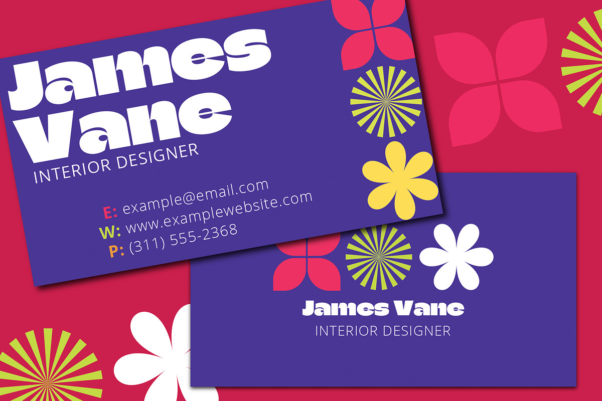 Purple Business Card Graphic Element, a Business Card Template by wavebreak