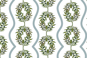 Mediterranean olive branch set