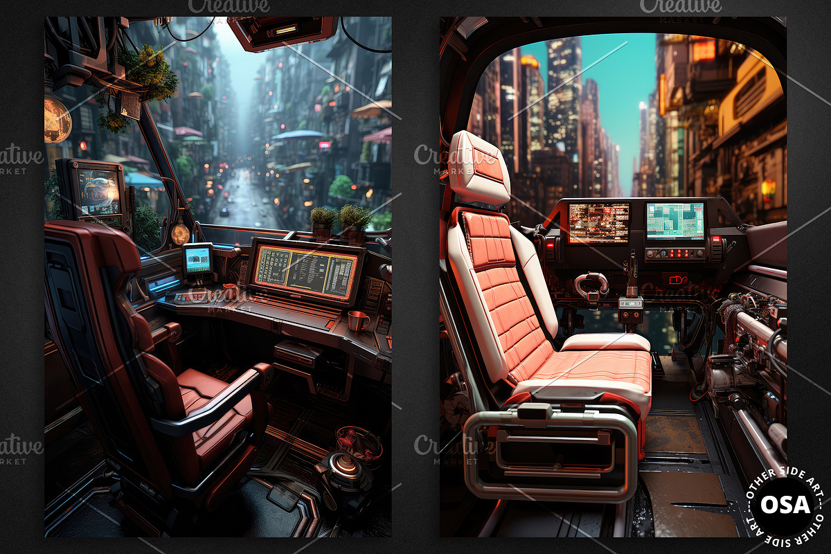 Cyberpunk Vehicle Interior Poster, a Background Graphic by Other Side Art (Photo 2 of 5)