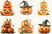 Fall Halloween Pumpkins Clipart, a Work Illustration by cherrydesign (Thumbnail 3 of 3)