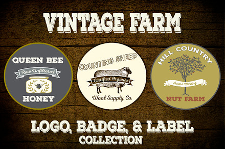 Rustic Vintage Farm Logo Vectors