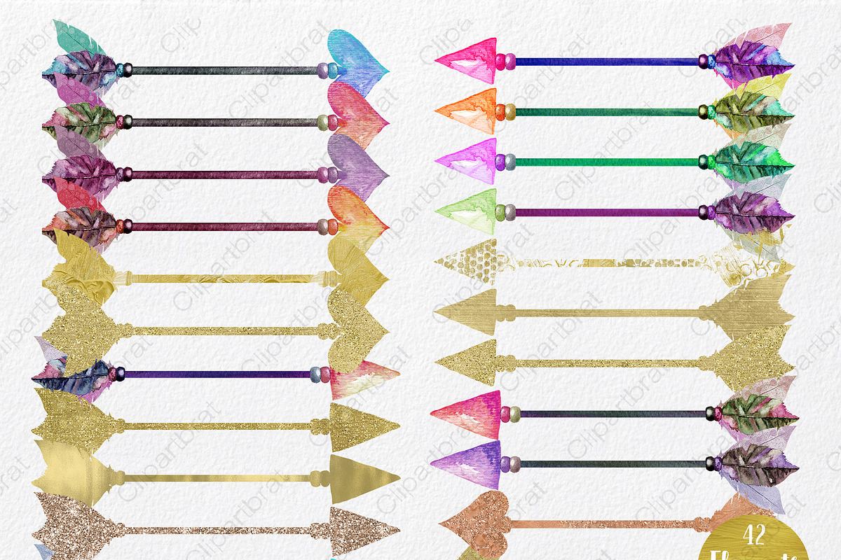 Watercolor Tribal Arrow Graphic Set, an Illustration by ClipartBrat Graphics (Photo 3 of 4)