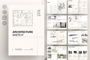 Architecture Portfolio Template, a Brochure Template by ArtisanaAura