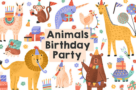 Cute animals with gifts, an Animal Illustration by Good Studio