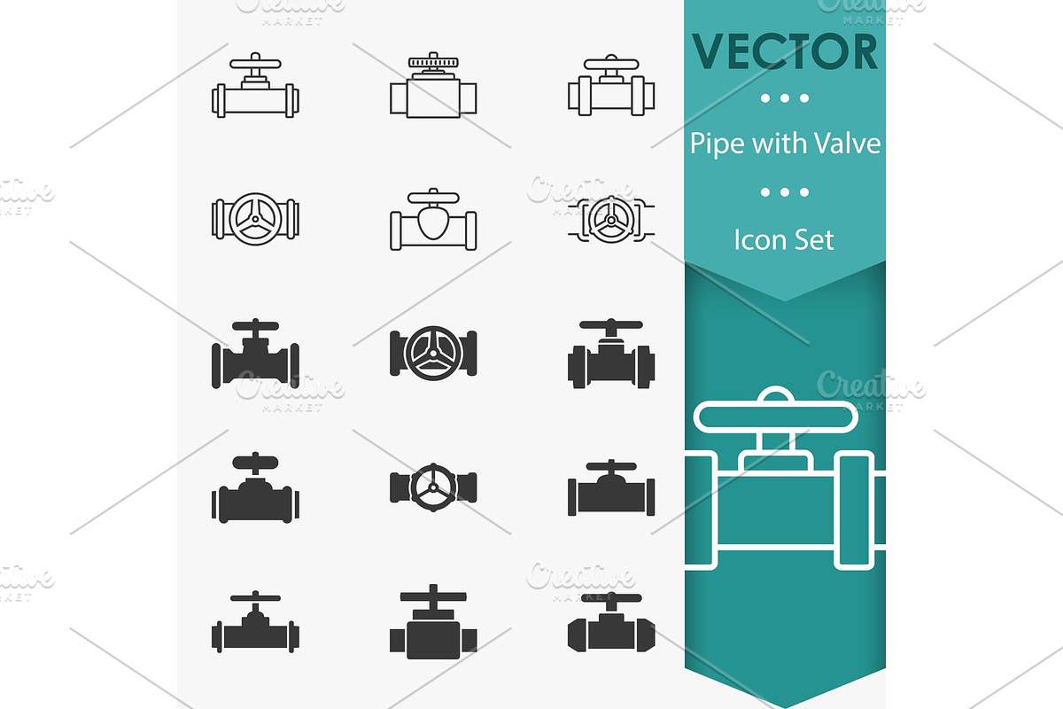 Valve icons vector, an Object Illustration by GraphicHouse