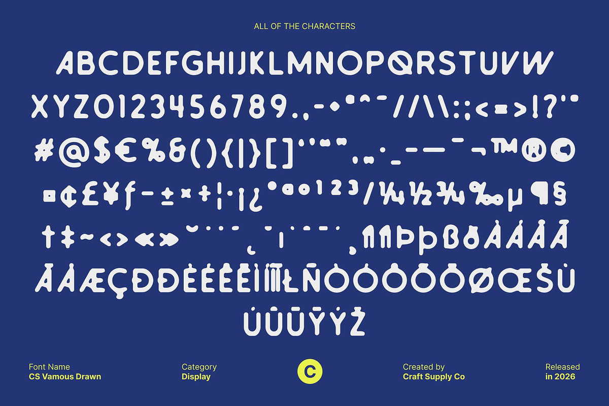 CS Vamous Drawn, a Sans Serif Font by Craft Supply Co. (Photo 8 of 8)