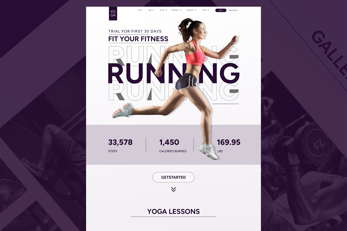 Fitness Landing Page Template, an UI Kit Template by CreativeShaper (Photo 2 of 6)