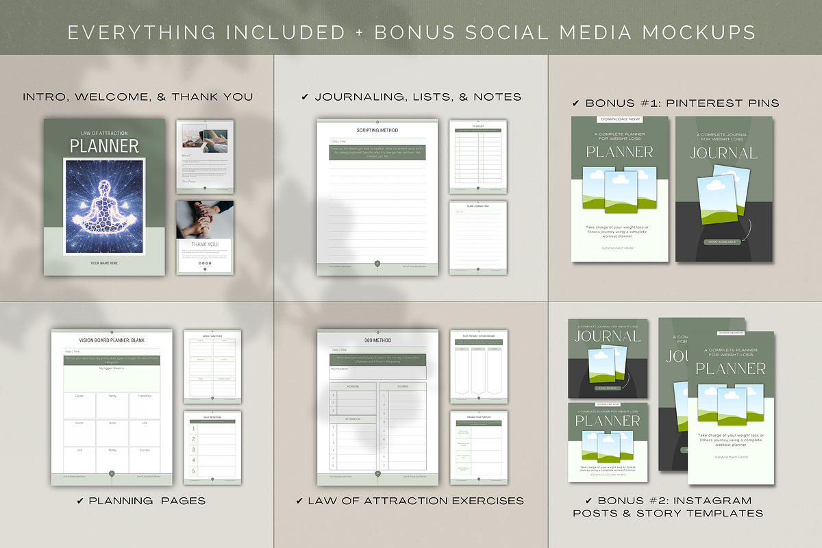 Law of Attraction Planner | Canva, a Magazine Template by Designs by Darowan (Photo 6 of 10)