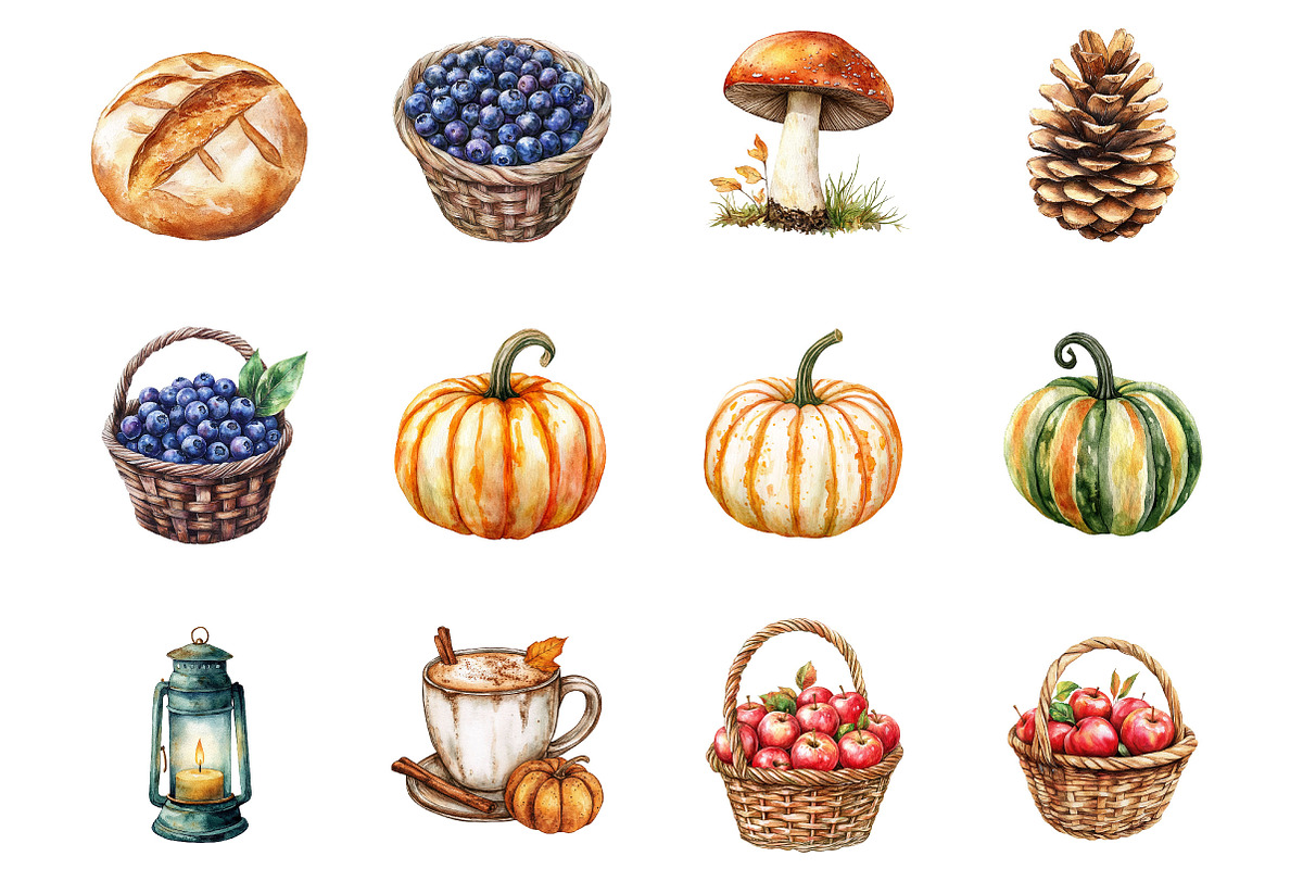 Autumn Season Clipart Set PNG, a Seasonal Illustration by Designking (Photo 2 of 5)