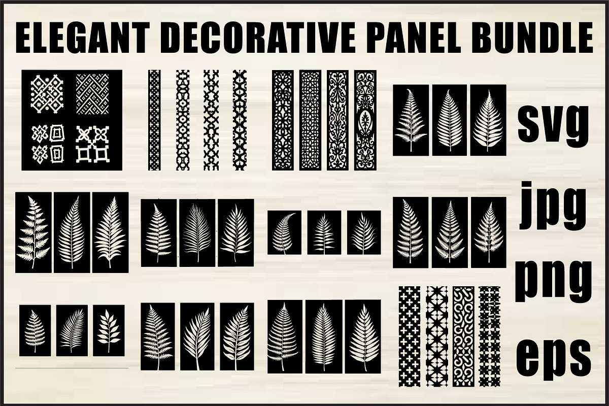 Black Laser Cut Panel Set, an Object Graphic by jahid234 (Photo 1 of 13)