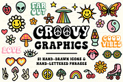 Psychedelic Retro Hippie Icons, a Solid Icon by BirDIY Design (Thumbnail 1 of 10)