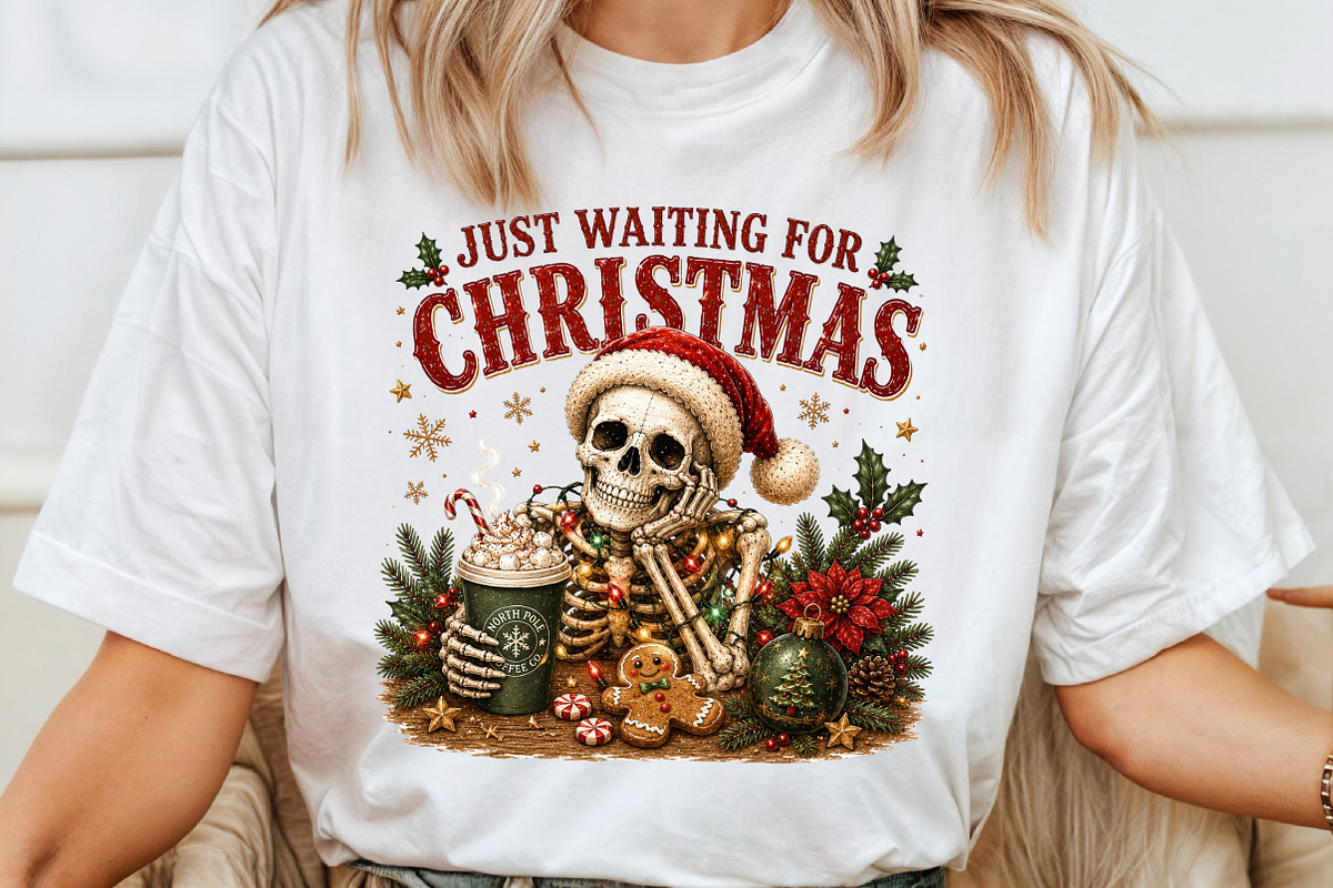 Funny Skeleton Christmas Png, a Seasonal Illustration by Sublimation Artist (Photo 4 of 9)
