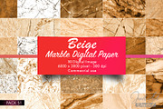 Gold and beige marble digital paper, a Texture Graphic by JustArtDigital (Thumbnail 5 of 5)