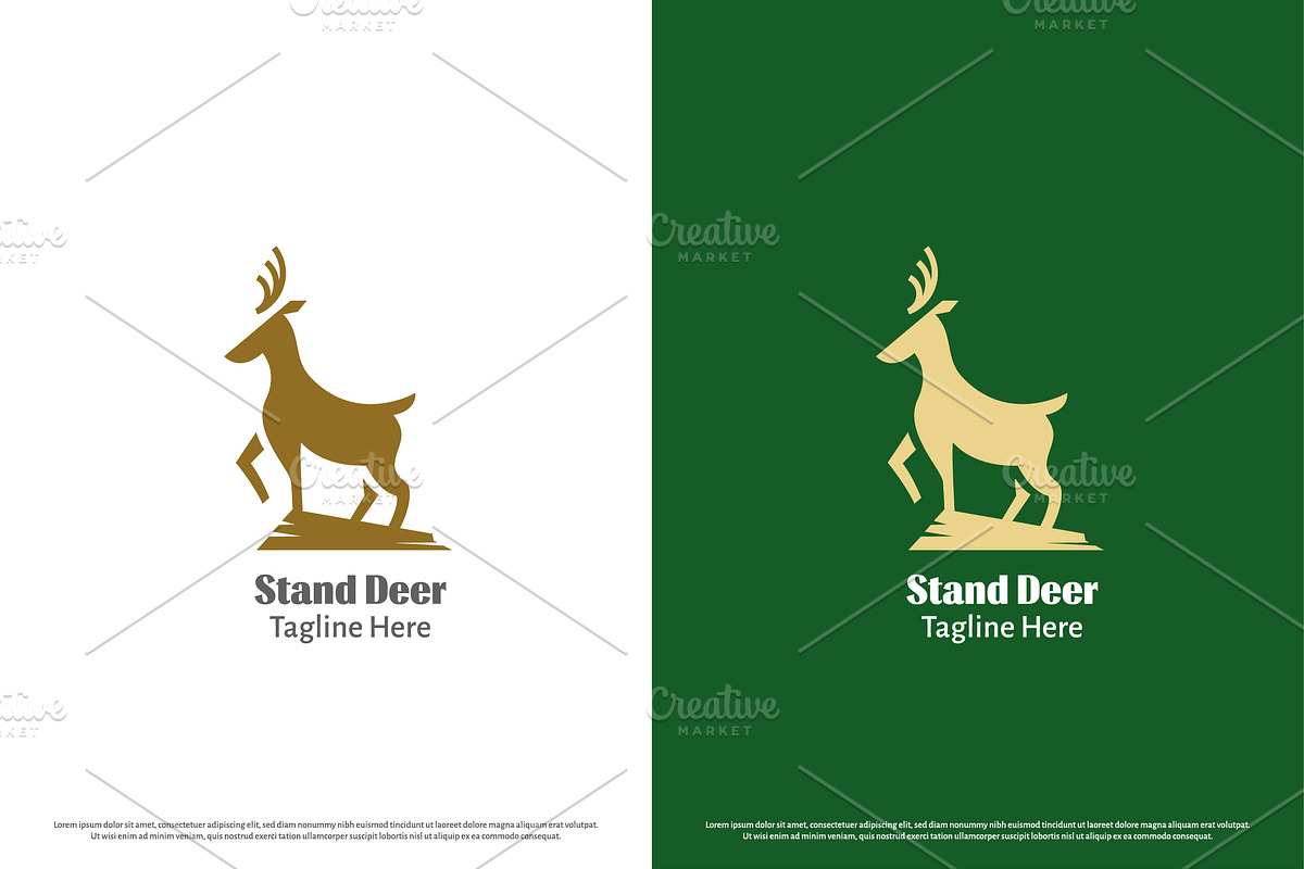 Stand Deer Hill Logo Design Icon, a Branding & Logo Template by Morvana Crew