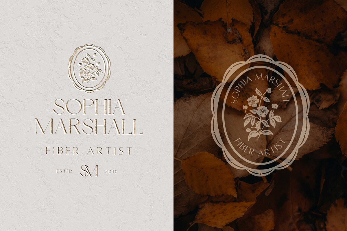 Floral Cameo Logo + Brand Kit Canva