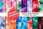 Floral Marble Alcohol Ink Paper, a Texture Graphic by Dream Creation (Thumbnail 1 of 7)