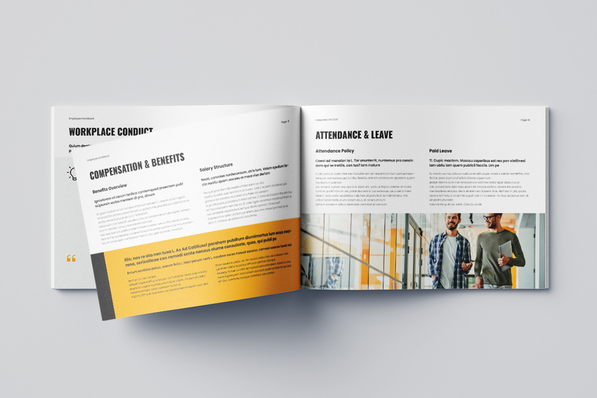 HR Employee Handbook Landscape, a Brochure Template by Pixelpick (Photo 5 of 9)