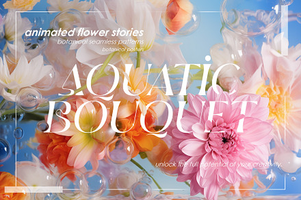 Aquatic Bouquet / Animated Botany, a Wallpaper Graphic by Natali Batu