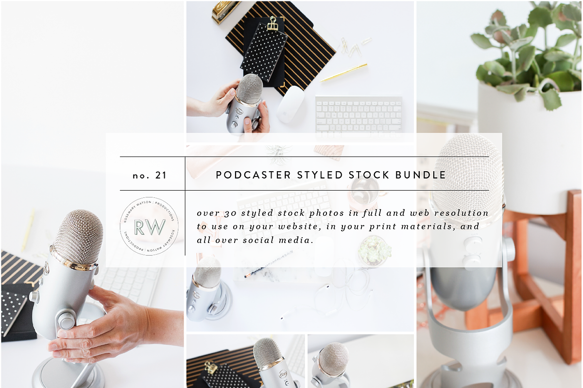 Podcaster Styled Photo Bundle, a Cups & Container Mockup by Rosemary Watson | Stock (Photo 1 of 8)