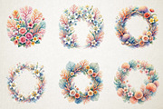 Watercolor Floral Reef PNG Clipart, a Seasonal Illustration by RobertsArt (Thumbnail 3 of 6)