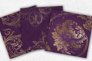 Old Gold Purple Digital Paper