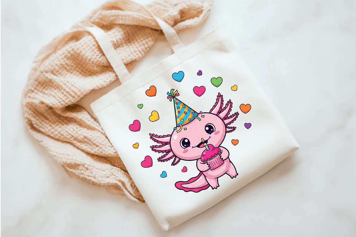Cute Axolotl Png, an Illustration by Watercolor design (Photo 3 of 3)
