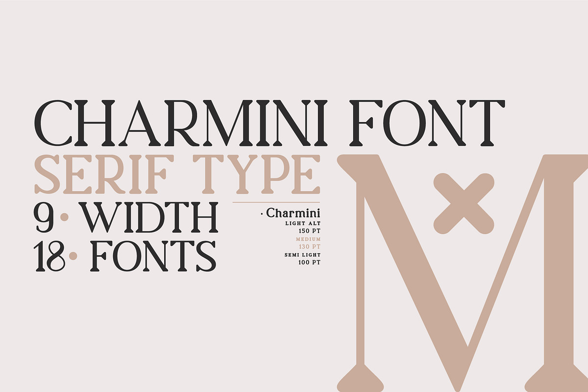 Charmini. Serif font family. preview 2