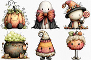 Whimsical Halloween Clipart, an Illustration by Canvas Craft (Thumbnail 3 of 8)