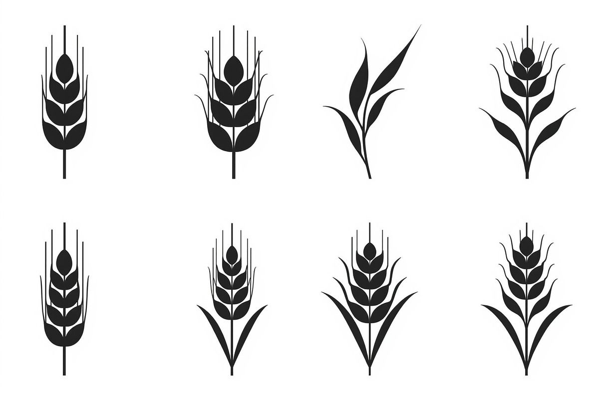 Rustic Wheat Silhouette Design, an Illustration by hafijul (Photo 8 of 9)
