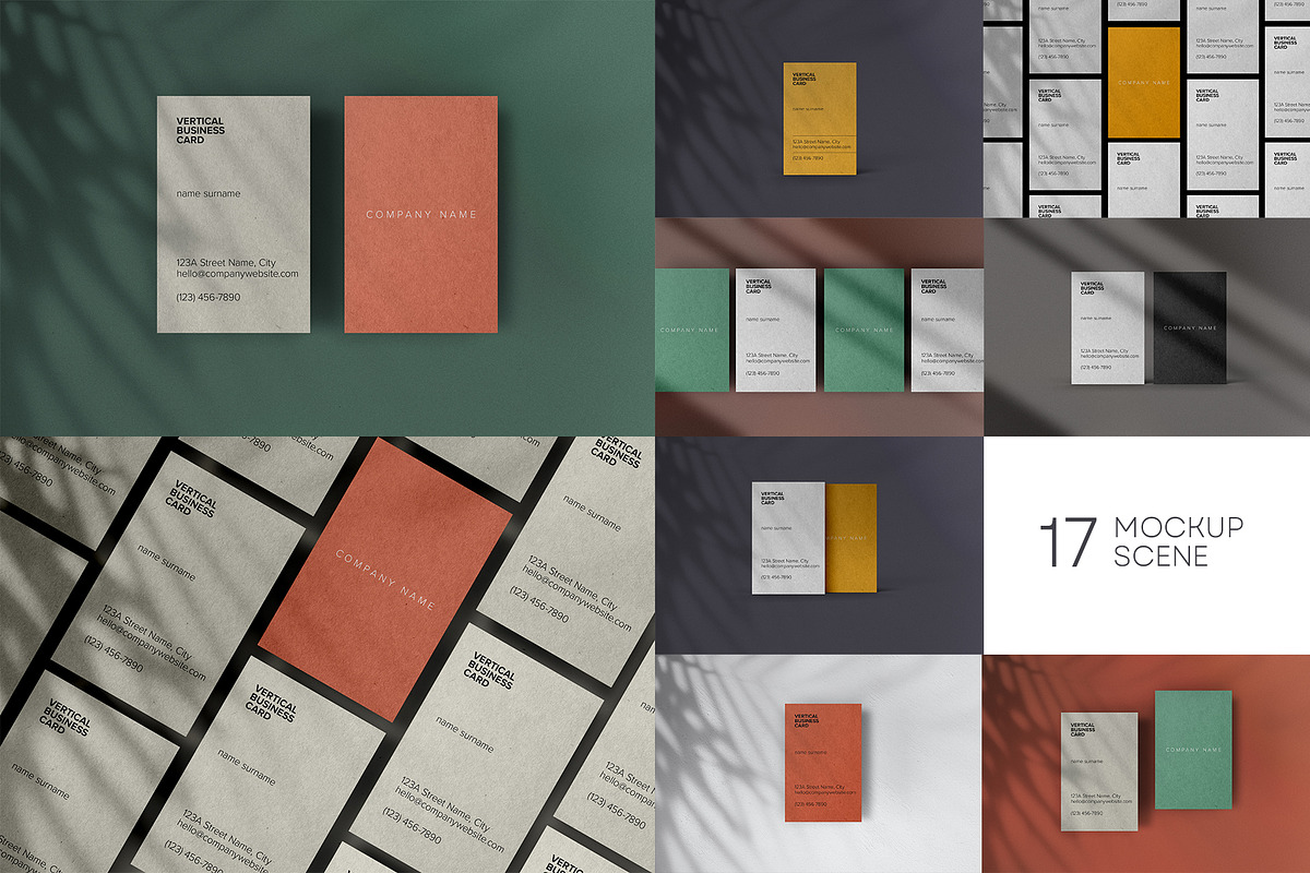 Vertical Business Card Mockup, a Product Mockup by dpi (Photo 1 of 7)