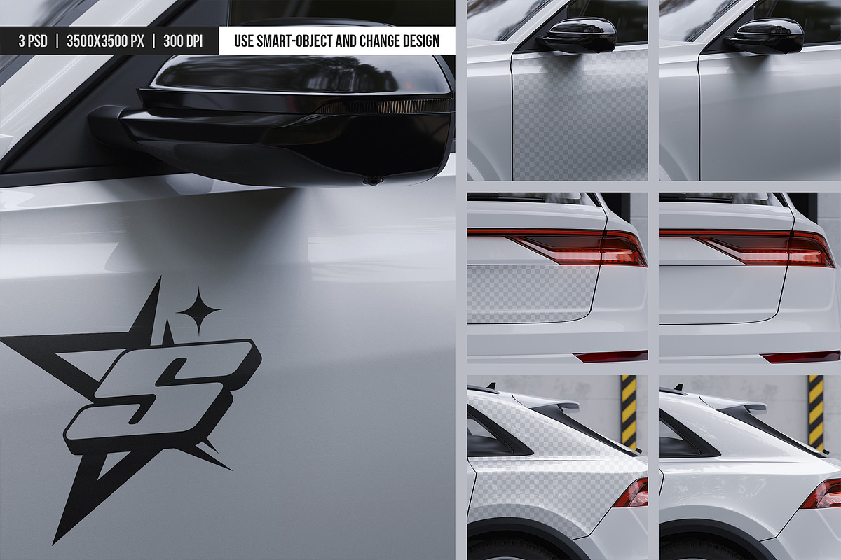 Car Sticker Mockup, an Advertising Mockup by SD Mockup
