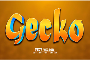 Vector Gecko 3d Editable Text Effect