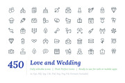 450 Love and Wedding Line Icons, an Outline Icon by Vectors Market (Thumbnail 1 of 6)