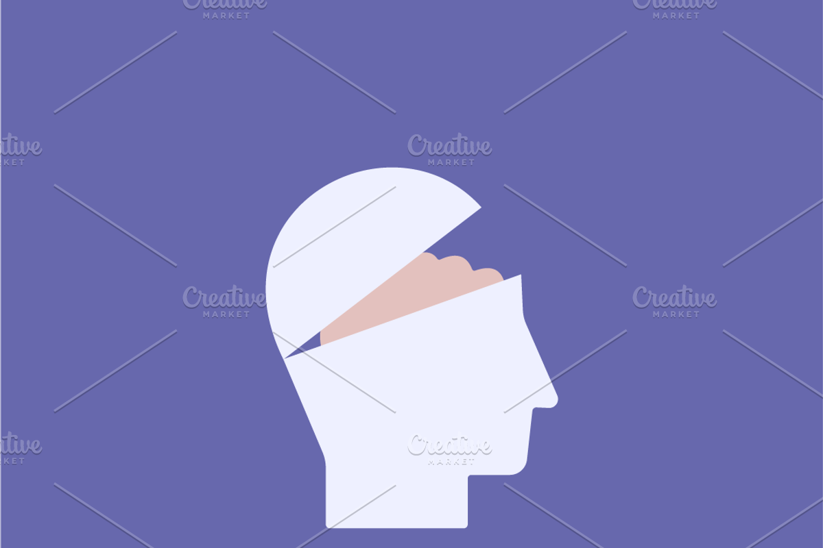 Open-mind illustration and logo, an Illustration by ulvinomarov (Photo 2 of 2)