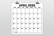 2028 Square 12x12 Large No. Calendar, a Stationery Template by Running With Foxes (Thumbnail 2 of 5)