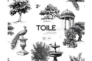 Exotic garden toile de jouy pattern, a Texture Graphic by Milatoo (Thumbnail 1 of 4)