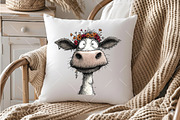 Whimsical Summer Cow Clipart, an Illustration by OK Design (Thumbnail 6 of 6)
