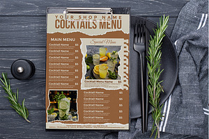 Vintage Cocktails Menu