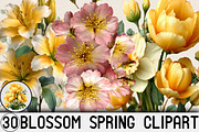 blossom spring clipart, spring bloss, an Illustration by SVGArt (Thumbnail 1 of 7)