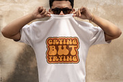 Crying But Trying Retro T-Shirt Desi, an Object Illustration by Ahluva Studio (Thumbnail 6 of 6)