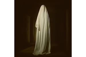 Ghost In Haunted House Hallway