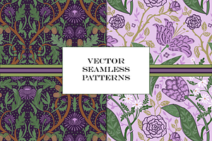 William Morris Floral Pattern Purple